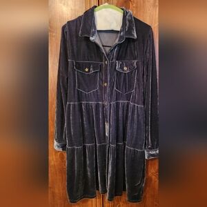 Umgee Deep Teal Velvet Dress